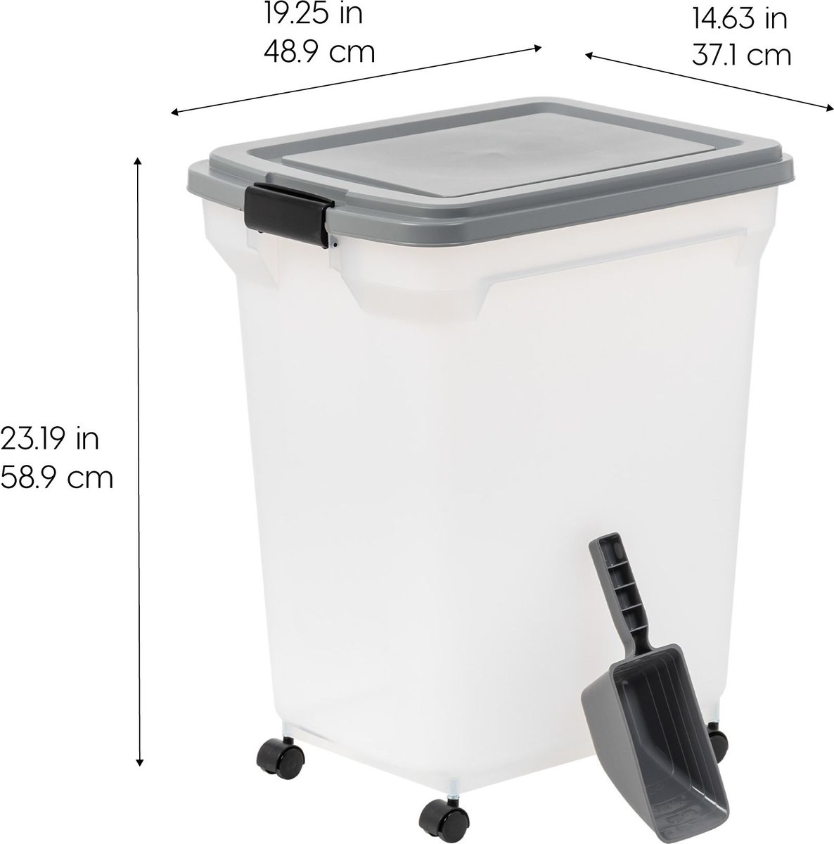 IRIS Airtight Cat, Dog & Bird Food Storage Container with Attachable