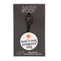 Sassy Woof Sun's Out Tongues Out Dog Collar Tag, Orange