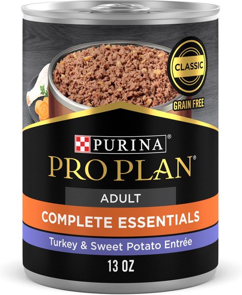 Purina Pro Plan Savor Adult Grain-Free Classic Turkey & Sweet Potato Entree Canned Dog Food, 13-oz, case of 12 slide 1 of 10