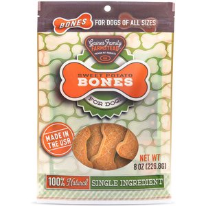 Gaines Family Farmstead Sweet Potato Bones Grain-Free Dog Treats, 8-oz bag