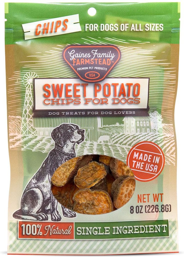 GAINES FAMILY FARMSTEAD Sweet Potato Chips GrainFree Dog Treats, 8oz