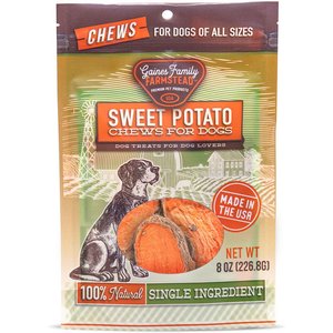 Gaines Family Farmstead Sweet Potato Chews Grain-Free Dog Treats, 8-oz bag