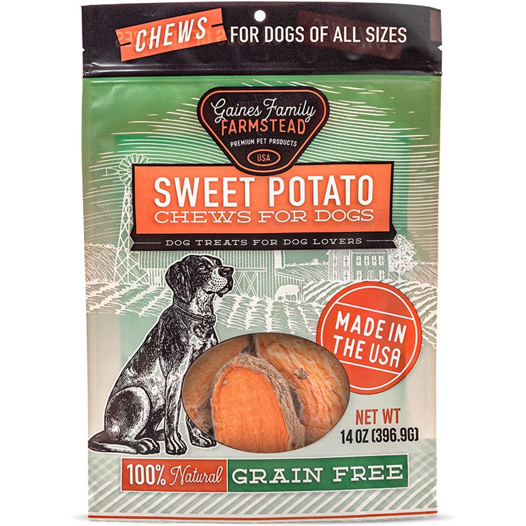 GAINES FAMILY FARMSTEAD Sweet Potato Chews Grain-Free Dog Treats, 14-oz ...