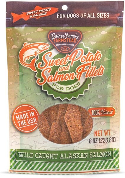 Gaines Family Farmstead Sweet Potato & Salmon Fillets Grain-Free Dog Treats, 8-oz bag slide 1 of 3
