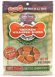 Gaines Family Farmstead Sweet Potato Chicken Wrapped Bones Grain-Free Dog Treats, 8-oz bag