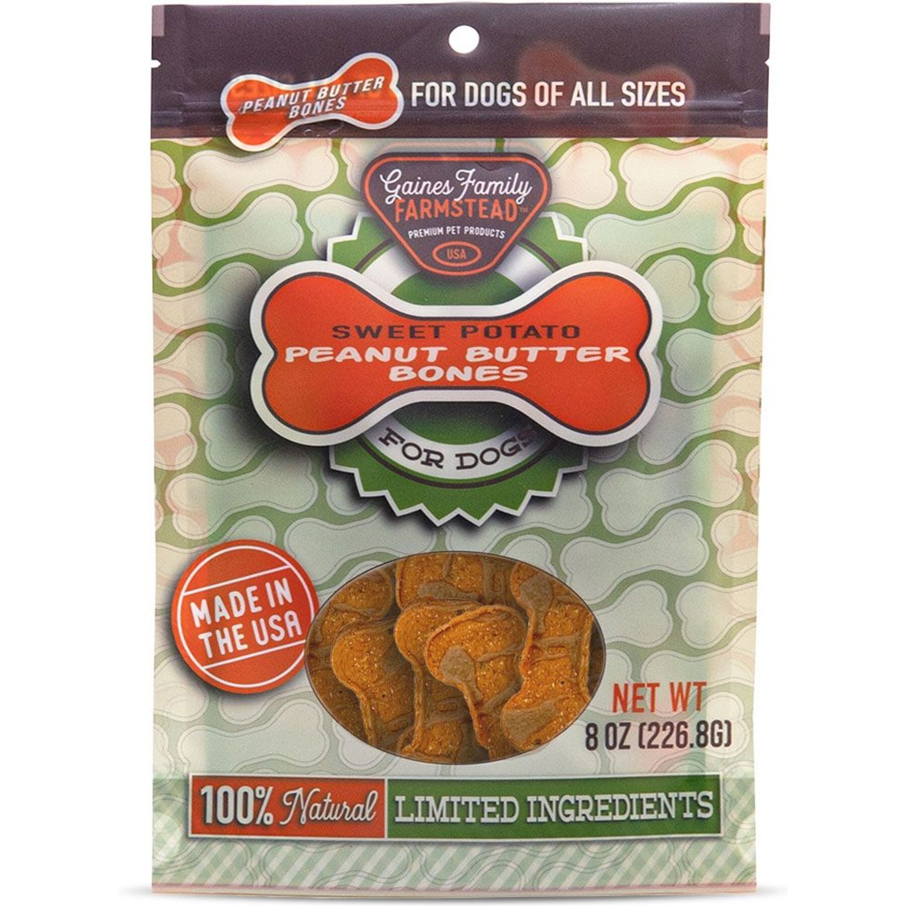 Gaines Family Farmstead Sweet Potato Peanut Butter Topped Dog Bones