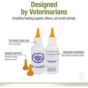 Four Paws Pet Nurser Bottles, 2-oz, 2 count