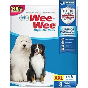 Four Paws Wee-Wee Gigantic Dog Training Pads, 8 count