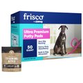 Frisco Giant Non-Skid Ultra Premium Training & Potty Pads, 27.5 x 44-in, 50 count + Bones & Chews Lamb Lung Training Bites Dehydrated Dog Treats