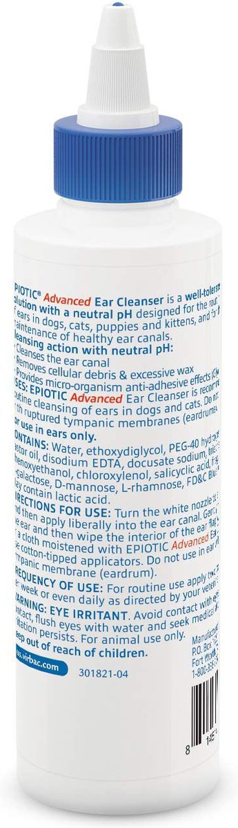 VIRBAC Epi-Otic Advanced Ear Cleaner for Dogs & Cats, 4-oz bottle 