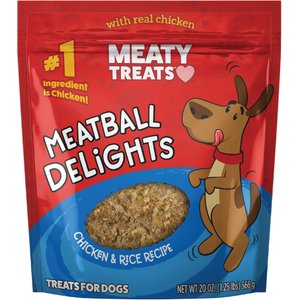 Meaty Treats Meatball Delights Chicken & Rice Flavor Dog Treats, 20-oz bag