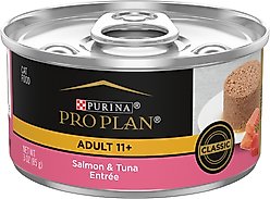 Purina Pro Plan Focus Adult 11+ Classic Salmon & Tuna Entree Canned Cat Food, 3-oz, case of 24