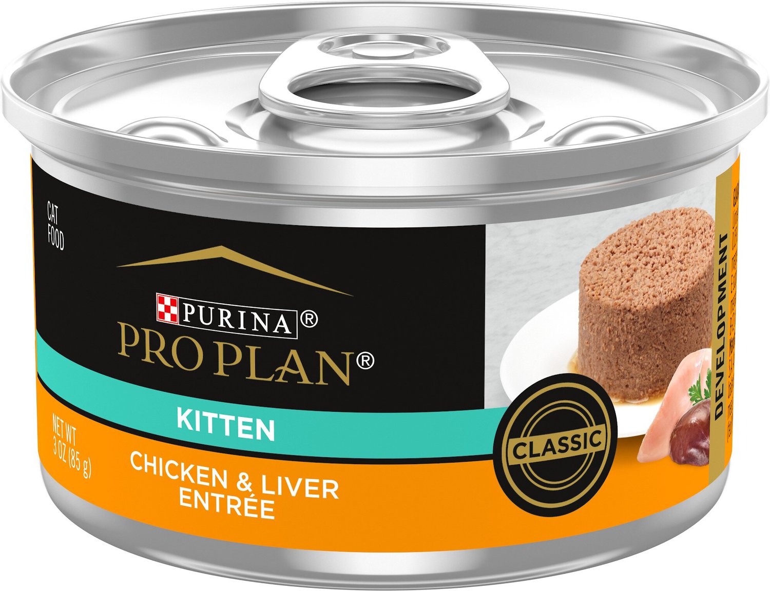 Oceano vaquero desinfectar PURINA PRO PLAN Kitten Classic Chicken & Liver Entree Canned Cat Food, 3-oz,  case of 24 - Chewy.com