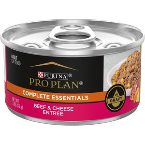 Purina Pro Plan High Protein Beef & Cheese Entree in Gravy Wet Cat Food, 3-oz pull-top can, case of 24
