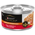 Purina Pro Plan Adult Beef, Carrots & Rice Entree in Gravy Canned Cat Food, 3-oz, case of 24