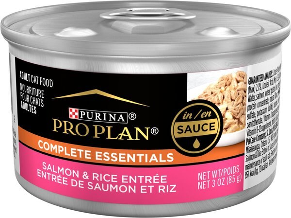Purina Pro Plan Adult Salmon & Rice Entree in Sauce Canned Cat Food, 3-oz, case of 24 slide 1 of 9
