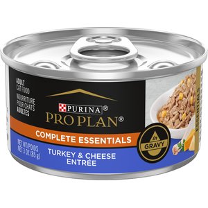 Purina Pro Plan High Protein Turkey & Cheese Entree in Gravy Wet Cat Food, 3-oz pull-top can, case of 24