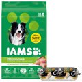 Iams Adult MiniChunks Small Kibble Dry Food + Cesar Fresh Chef Chicken Recipe with Peas and Carrots Refrigerated Dog Food 1.3-lb Roll