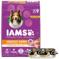 Iams ProActive Health Healthy Aging Dry Food + Cesar Fresh Chef Chicken Recipe with Peas and Carrots Refrigerated Dog Food