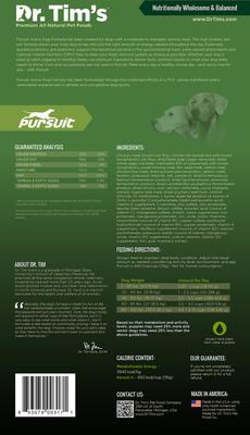 Show full view: Dr. Tim's Active Dog Pursuit Formula Dry Dog Food, 44-lb bag slide 3 of 8