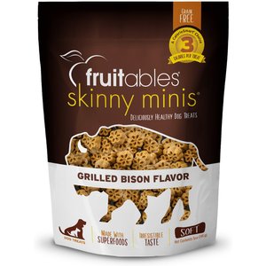 Fruitables Skinny Minis Grilled Bison Flavor Soft & Chewy Dog Treats, 5-oz bag