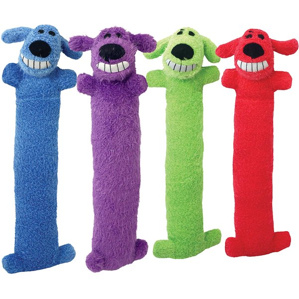 Multipet Loofa Floppy Water Bottle Buddies Squeaky Plush Dog Toy, Color Varies