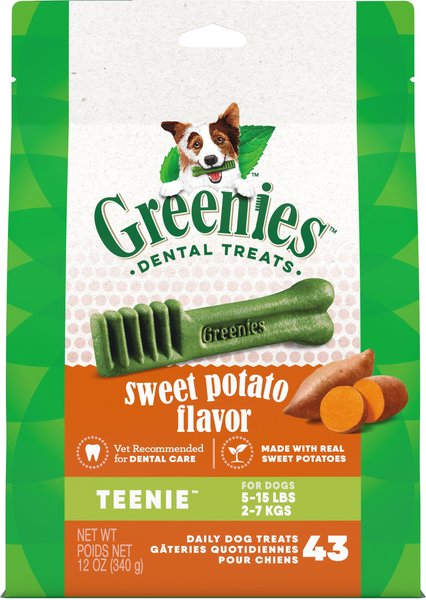Greenies Teenie Sweet Potato Natural Small Dental Dog Treats, 43 count slide 1 of 9