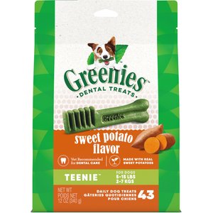 Greenies Teenie Sweet Potato Natural Small Dental Dog Treats, 43 count