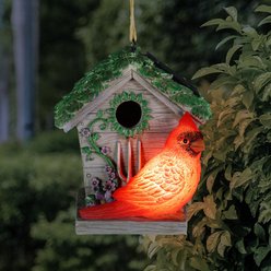 Exhart Solar Cardinal Hanging Bird House slide 2 of 3