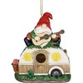 Exhart Solar Guitar Gnome on a Camper Hanging Bird House