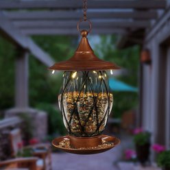 Exhart Solar Bronze Metal & Glass Bird Feeder slide 2 of 8