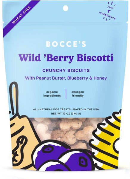 Bocce's Bakery Wild Berry Biscotti Biscuits Crunchy Dog Treats, 12-oz bag slide 1 of 1