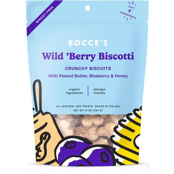 BOCCE'S BAKERY Wild Berry Biscotti Biscuits Crunchy Dog Treats, 12oz