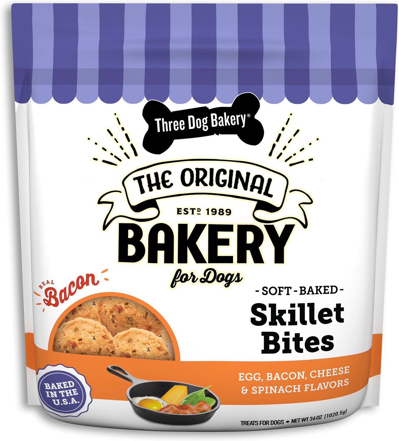 Three Dog Bakery Bark 'N Fetch Biscuits Smokehouse Cheese & Bacon Flavor Dog Treats