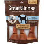 SmartBones Large Peanut Butter Chew Bones Dog Treats, 3 count