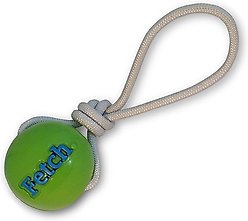 Planet Dog Orbee-Tuff Fetch Ball with Rope Tough Dog Chew Toy, Green