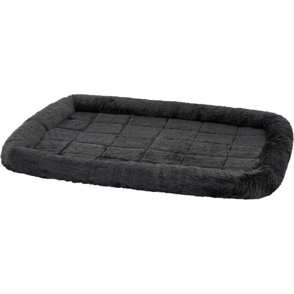 MIDWEST Quiet Time Fleece Dog Crate Mat, Gray, 36in