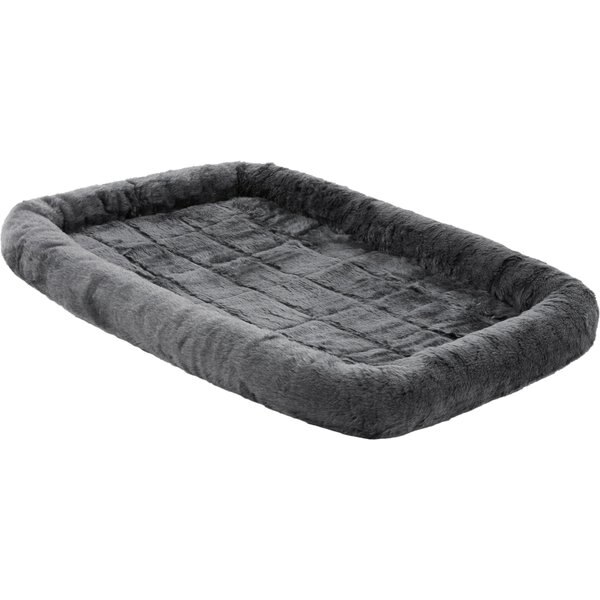 MIDWEST Quiet Time Fleece Dog Crate Mat, Gray, 42in