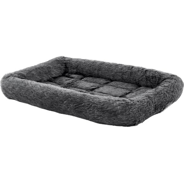 MIDWEST Quiet Time Fleece Dog Crate Mat, Gray, 18in
