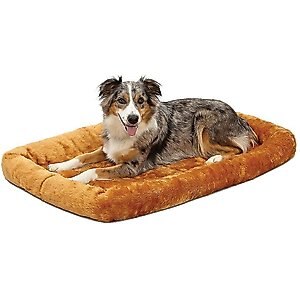 MidWest Quiet Time Fleece Dog Crate Mat, Cinnamon, 42-in