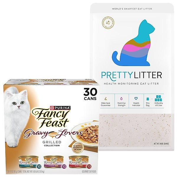 Fancy Feast Gravy Lovers Poultry & Beef Feast Variety Pack Canned Food, 3-oz, case of 30 + PrettyLitter Cat Litter slide 1 of 9