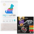 Sheba Perfect Portions Multipack Savory Chicken, Roasted Turkey & Tender Beef Wet Food + PrettyLitter Cat Litter