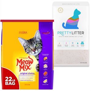 Meow Mix Original Choice Dry Food, 22-lb bag + PrettyLitter Cat Litter