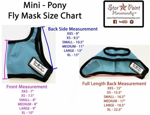 Star Point Horsemanship Mini-Pony No Ear Fly Mask, Teal, Medium/Mini