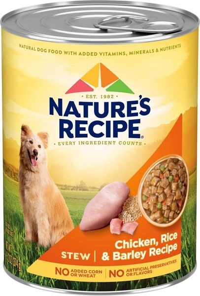 Nature's Recipe Original Chicken, Rice & Barley Recipe Stew Canned Dog Food, 13.2-oz, case of 12 slide 1 of 10