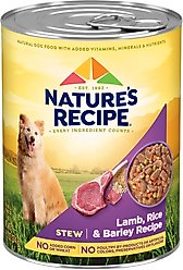 Nature's Recipe Lamb, Rice & Barley Recipe Stew Wet Dog Food, 13.2-oz, case of 12