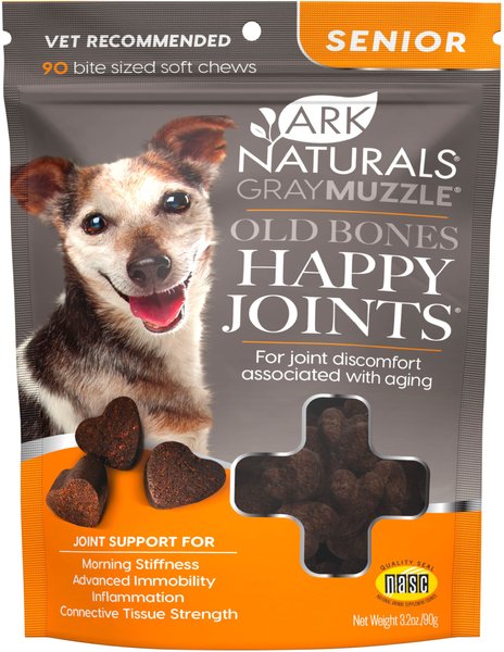 Ark Naturals Gray Muzzle Old Bones Happy Joint Soft Chew Joint Supplement for Senior Dogs, 90 count slide 1 of 9