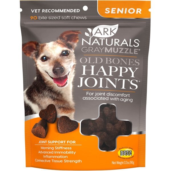 Ark Naturals Gray Muzzle Old Bones Happy Joint Soft Chew Joint Supplement for Senior Dogs