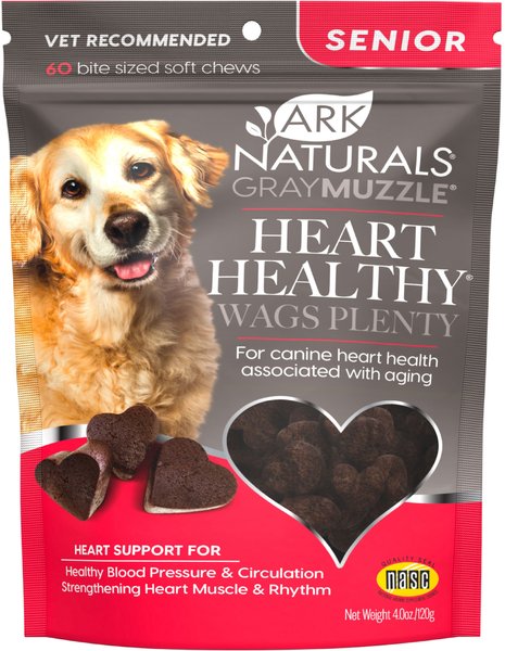Ark Naturals Gray Muzzle Heart Health Senior Dog Treats, 4-oz bag, 60 count slide 1 of 5