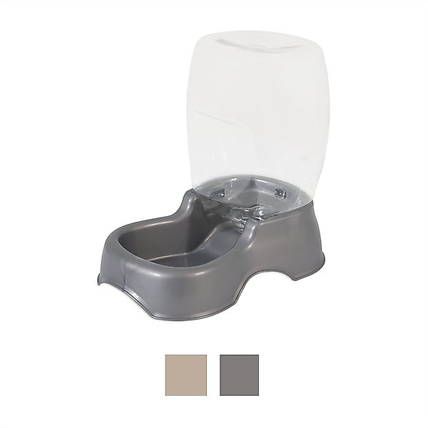 PETMATE Pearl Pet Cafe Gravity Refill Dog & Cat Waterer, Pearl Silver ...